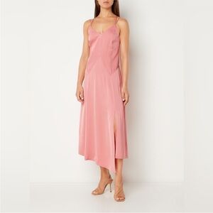 Ted Baker Dusky Pink Asymmetric Midi Slip Dress | Size 8-10 | NWT